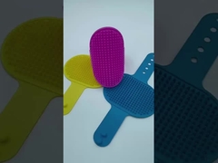 Luva de banho à prova d'água sem látex, antiderrapante, de silicone de qualidade alimentar, testada pela SGS